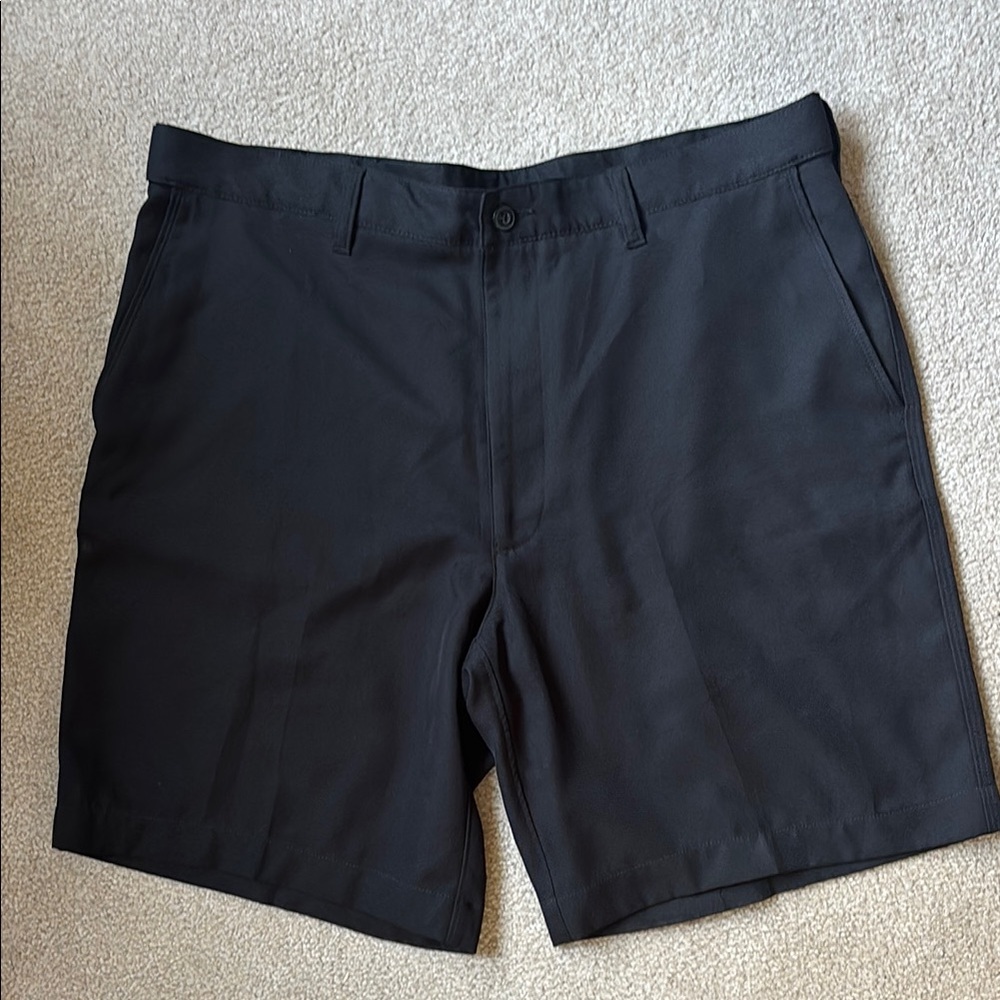 PGA Tour Black Flat Front Shorts Tailored Fit